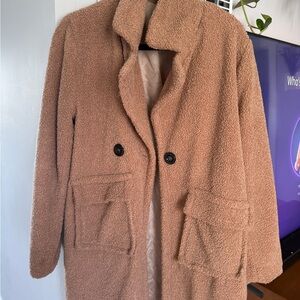 Women's Tan Teddy Coat
